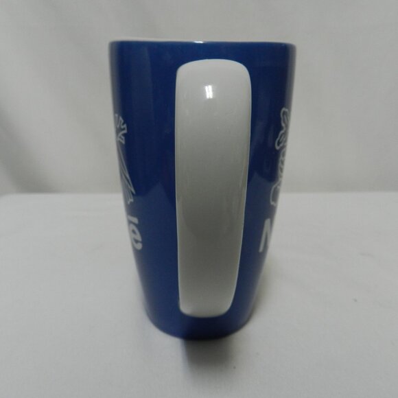 Nestle Tall Large Mug Cup latte Ceramic Vintage July 2011 blue white 16 oz - Picture 6 of 12
